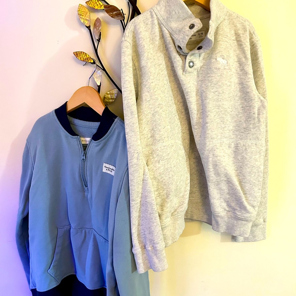 EUC worn once/twice each. Abercrombie kids quarter zip/ snap sweatshirts